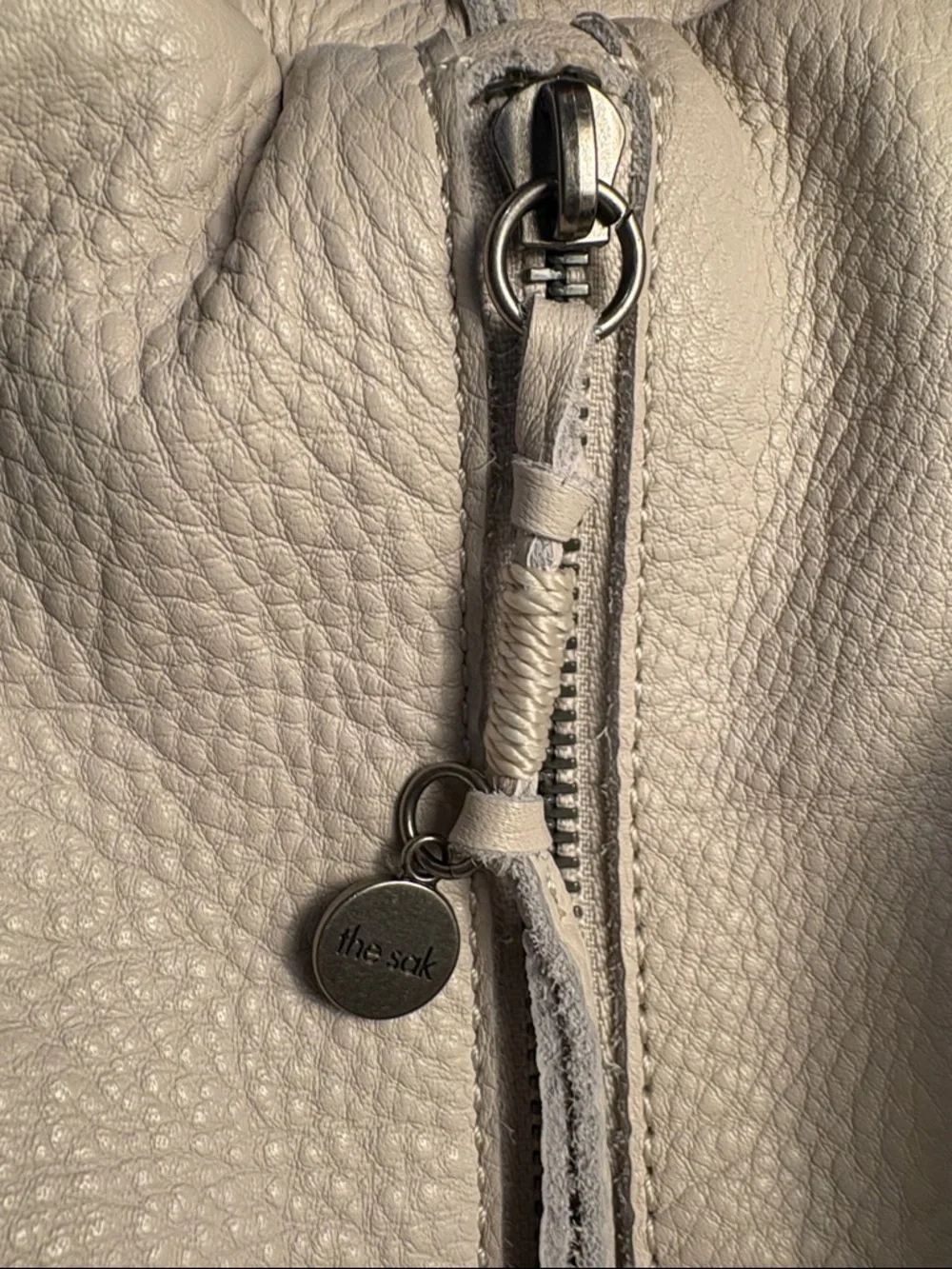The Sak Los Feliz Hobo Cream Leather with Brown Shoulder Strap - Picture 13 of 16